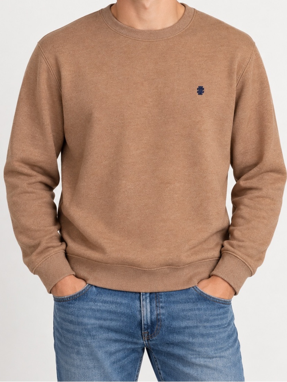 IZOD Advantage Performance Stretch Crewneck Sweatshirt Brown | MEN’S M